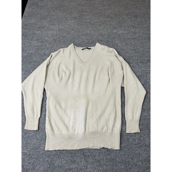 Jenni Kayne Everyday Sweater S Taupe Cashmere Quiet Luxury Preppy Boho Coastal - Picture 1 of 14
